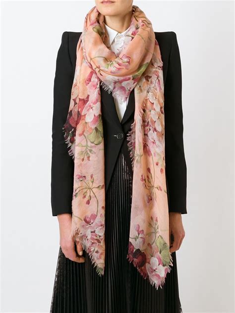 gucci blooms cashmere scafr|gucci silk blend scarves.